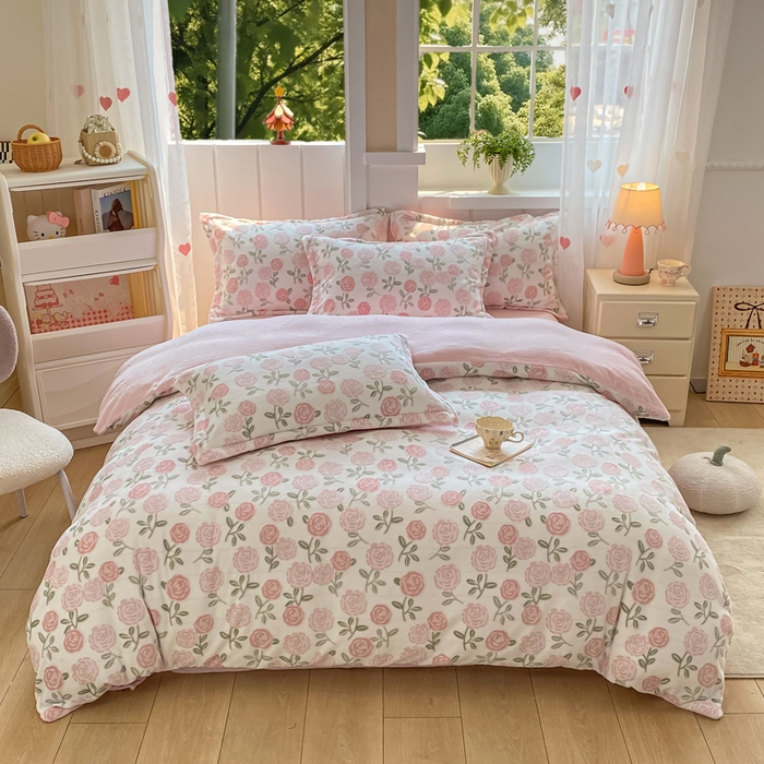 91家纺网 家纺一手货源 找家纺 （总）卓越家纺 2025新款加厚保暖牛奶绒四件套