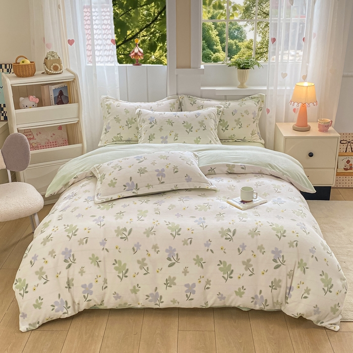 91家纺网 家纺一手货源 找家纺 （总）卓越家纺 2025新款加厚保暖牛奶绒四件套