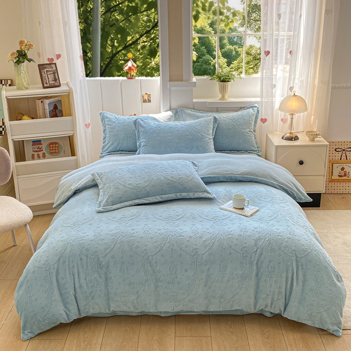 91家纺网 家纺一手货源 找家纺 （总）卓越家纺 2025新款加厚保暖牛奶绒四件套