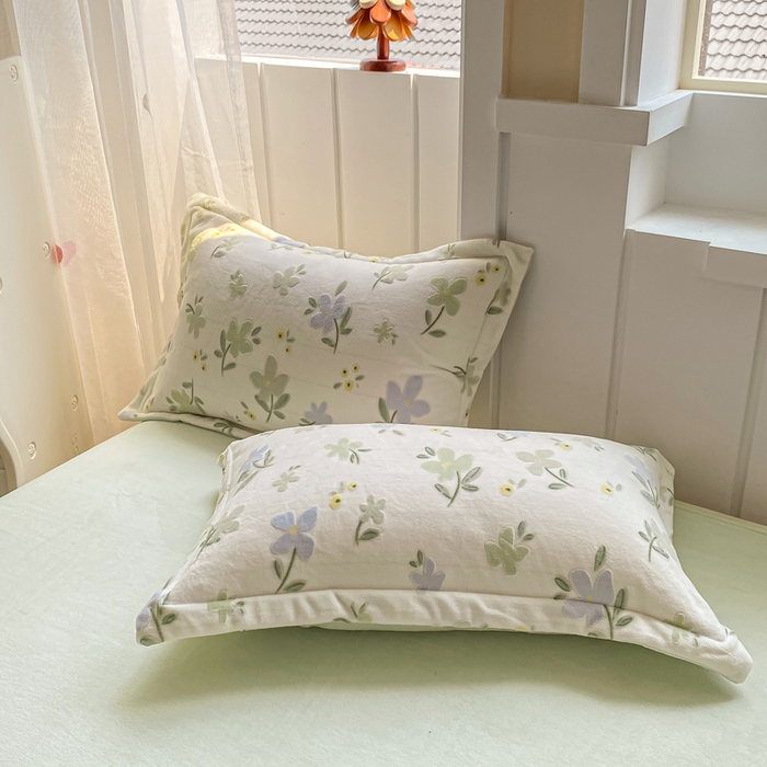 91家纺网 家纺一手货源 找家纺 卓越家纺 2025新款加厚保暖牛奶绒四件套 绿禾