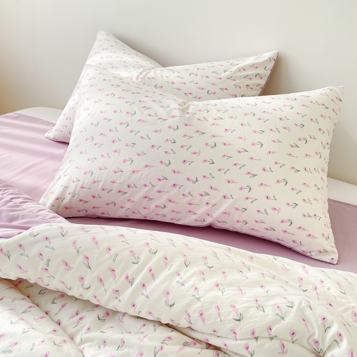 91家纺网 家纺一手货源 找家纺 梵克保罗 2025新款水洗棉糯小棉夏被夏被四件套四季被春秋被单人学生双人被子被芯 郁金香花海