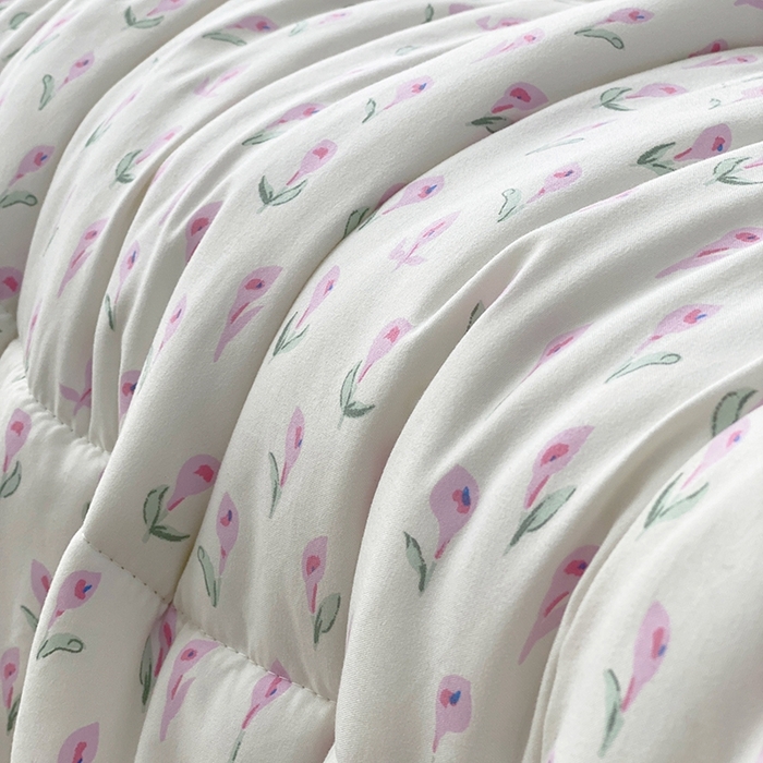 91家纺网 家纺一手货源 找家纺 梵克保罗 2025新款水洗棉糯小棉夏被夏被四件套四季被春秋被单人学生双人被子被芯 郁金香花海