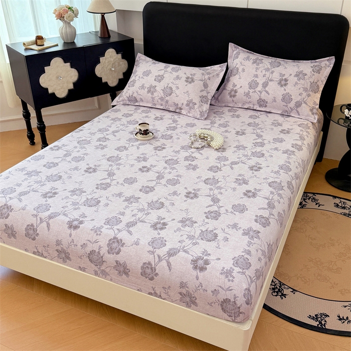 91家纺网 家纺一手货源 找家纺 梦舒羽 2025新款原麻床笠机洗家用防滑透气四季款床罩床垫床单保护套 南笙