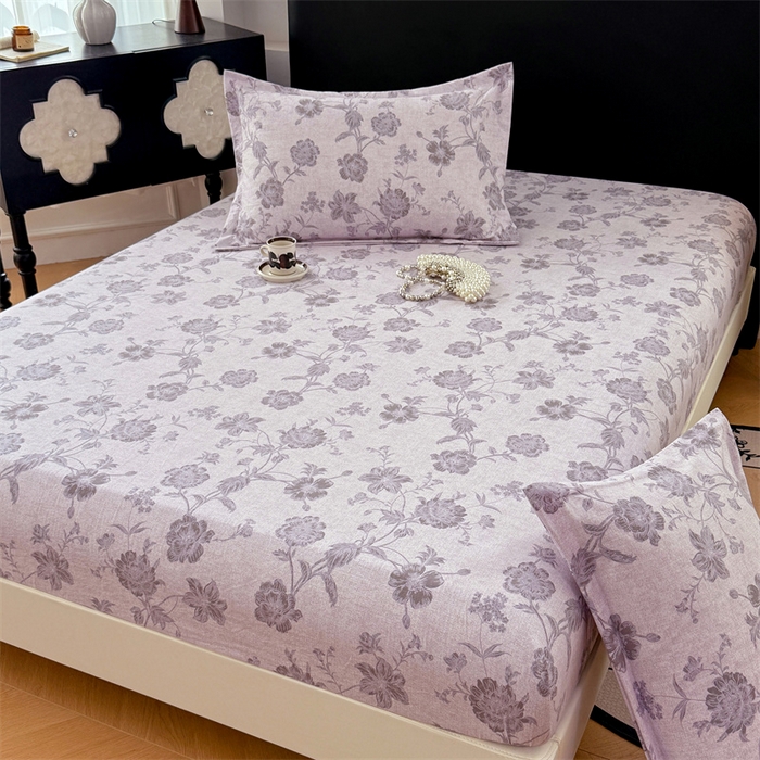 91家纺网 家纺一手货源 找家纺 梦舒羽 2025新款原麻床笠机洗家用防滑透气四季款床罩床垫床单保护套 南笙