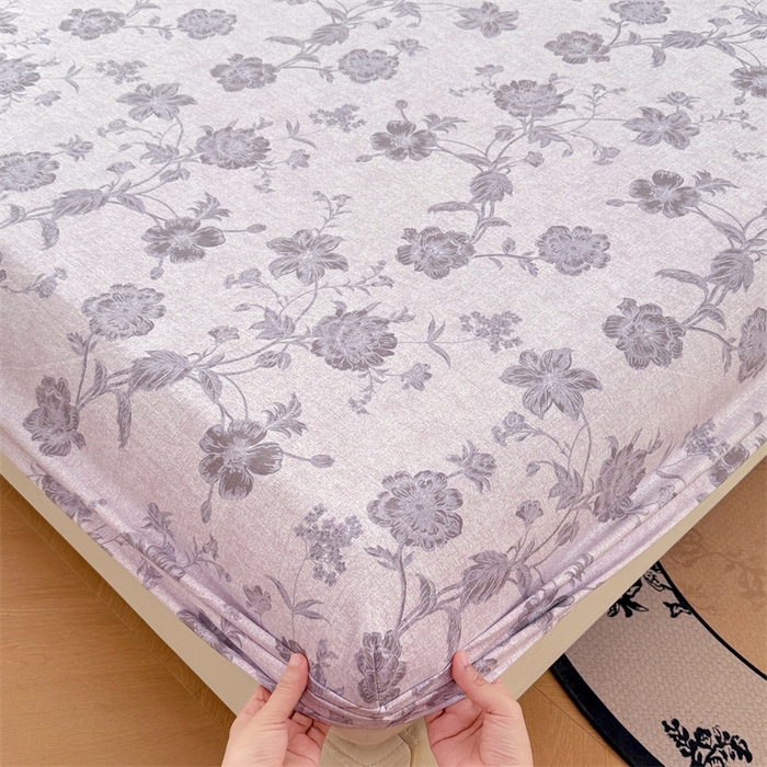 91家纺网 家纺一手货源 找家纺 梦舒羽 2025新款原麻床笠机洗家用防滑透气四季款床罩床垫床单保护套 南笙