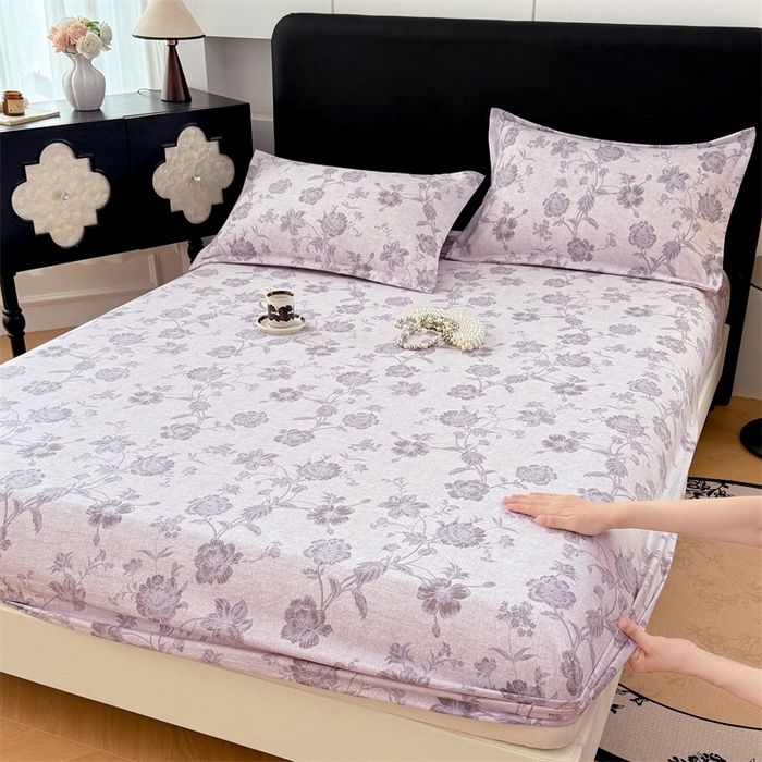 91家纺网 家纺一手货源 找家纺 梦舒羽 2025新款原麻床笠机洗家用防滑透气四季款床罩床垫床单保护套 南笙