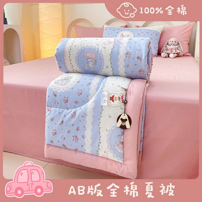 91家纺网 家纺一手货源 找家纺 （总）梵克保罗 2025新款全棉夏被碎花卡通小清新简约纯棉夏凉被夏被四件套三件套