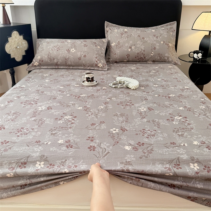 梦舒羽 2025新款原麻床笠机洗家用防滑透气四季款床罩床垫床单保护套 山花浪漫