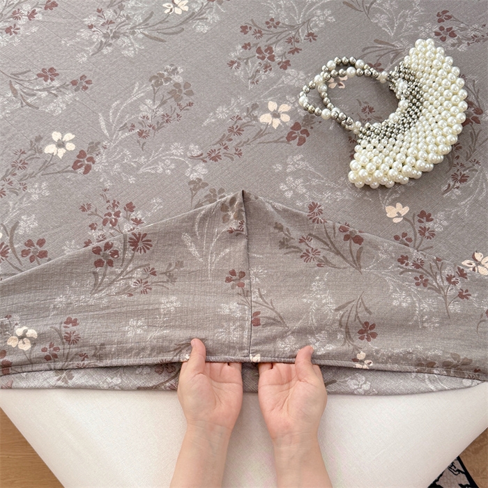 91家纺网 家纺一手货源 找家纺 梦舒羽 2025新款原麻床笠机洗家用防滑透气四季款床罩床垫床单保护套 山花浪漫