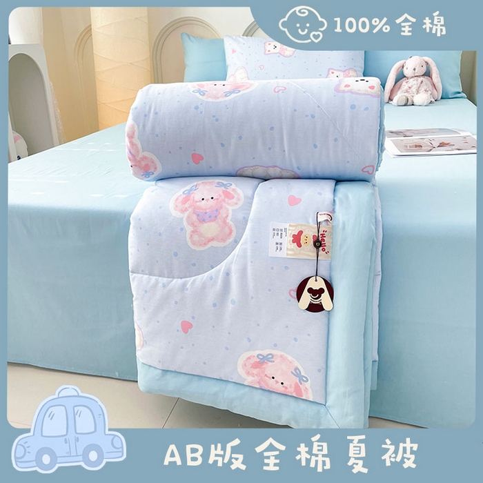 91家纺网 家纺一手货源 找家纺 （总）梵克保罗 2025新款全棉夏被碎花卡通小清新简约纯棉夏凉被夏被四件套三件套