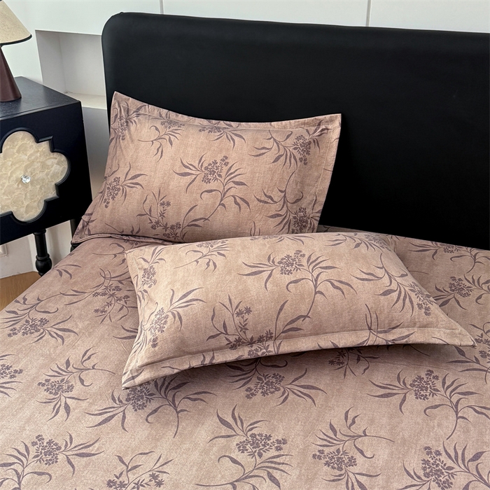 91家纺网 家纺一手货源 找家纺 梦舒羽 2025新款原麻床笠机洗家用防滑透气四季款床罩床垫床单保护套 素锦