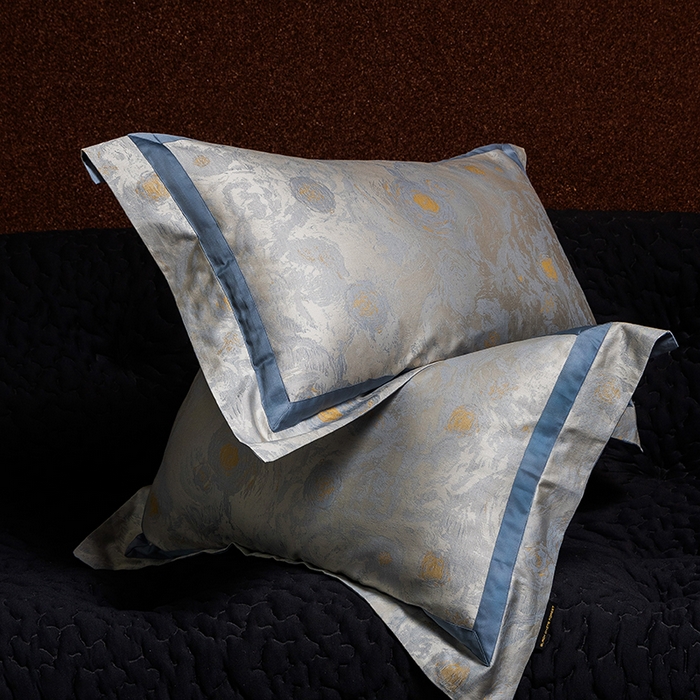 91家纺网 家纺一手货源 找家纺 黑白森林 2025新款100S全棉纯棉双股色经色纬大提花四件套 星空絮语