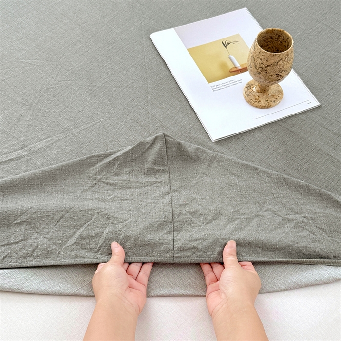 91家纺网 家纺一手货源 找家纺 梦舒羽 2025新款原麻床笠机洗家用防滑透气四季款床罩床垫床单保护套 云杉绿