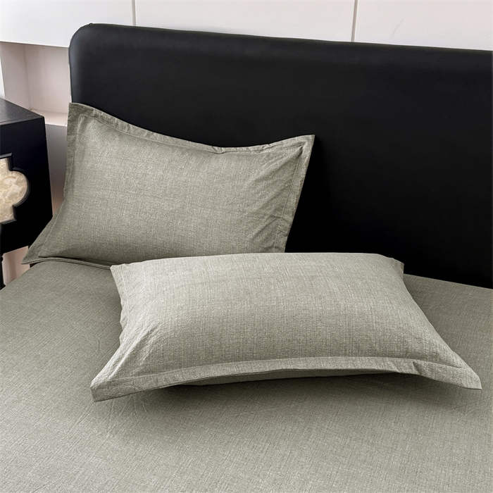 91家纺网 家纺一手货源 找家纺 梦舒羽 2025新款原麻床笠机洗家用防滑透气四季款床罩床垫床单保护套 云杉绿