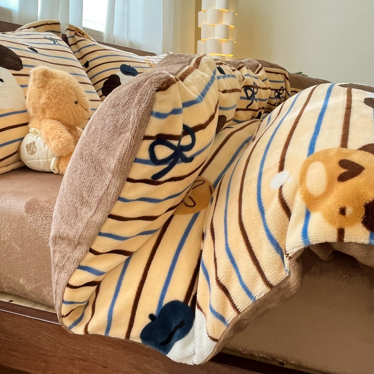 91家纺网 家纺一手货源 找家纺 寻米 2025新款高克重加厚保暖牛奶绒四件套-第一批 海德堡小狗