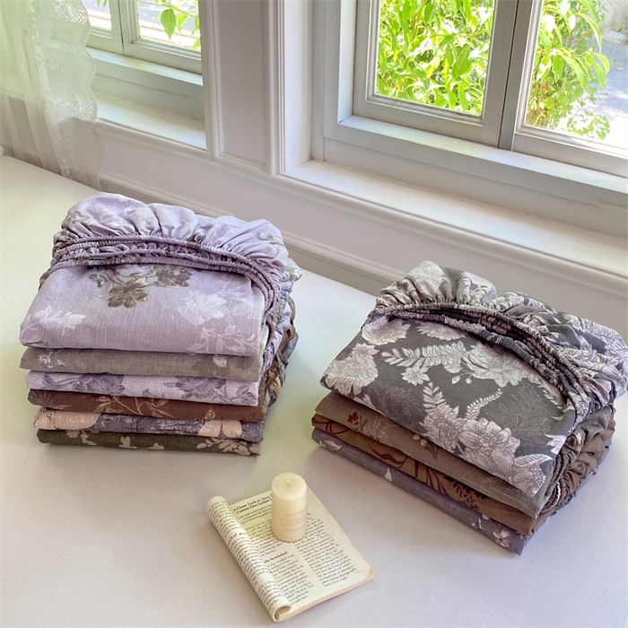 91家纺网 家纺一手货源 找家纺 梦舒羽 2025新款原麻床笠机洗家用防滑透气四季款床罩床垫床单保护套 组合