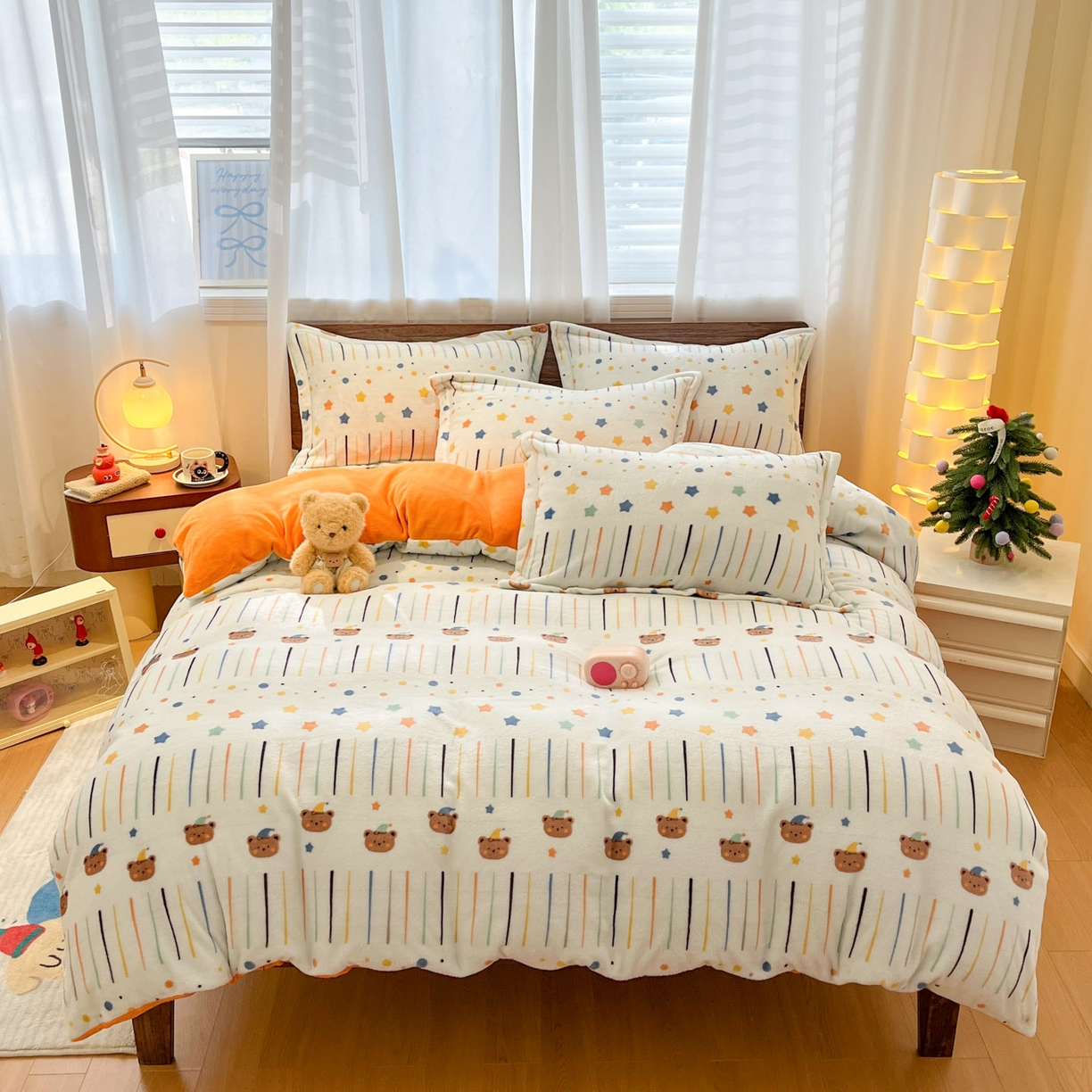 91家纺网 家纺一手货源 找家纺 寻米 2025新款高克重加厚保暖牛奶绒四件套-第一批 橘子汽水