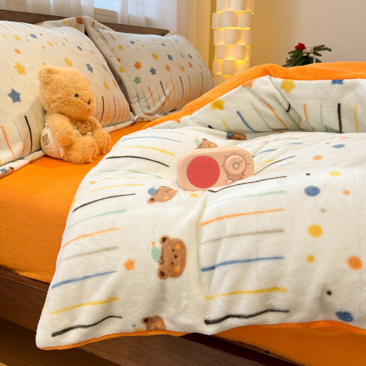 91家纺网 家纺一手货源 找家纺 寻米 2025新款高克重加厚保暖牛奶绒四件套-第一批 橘子汽水