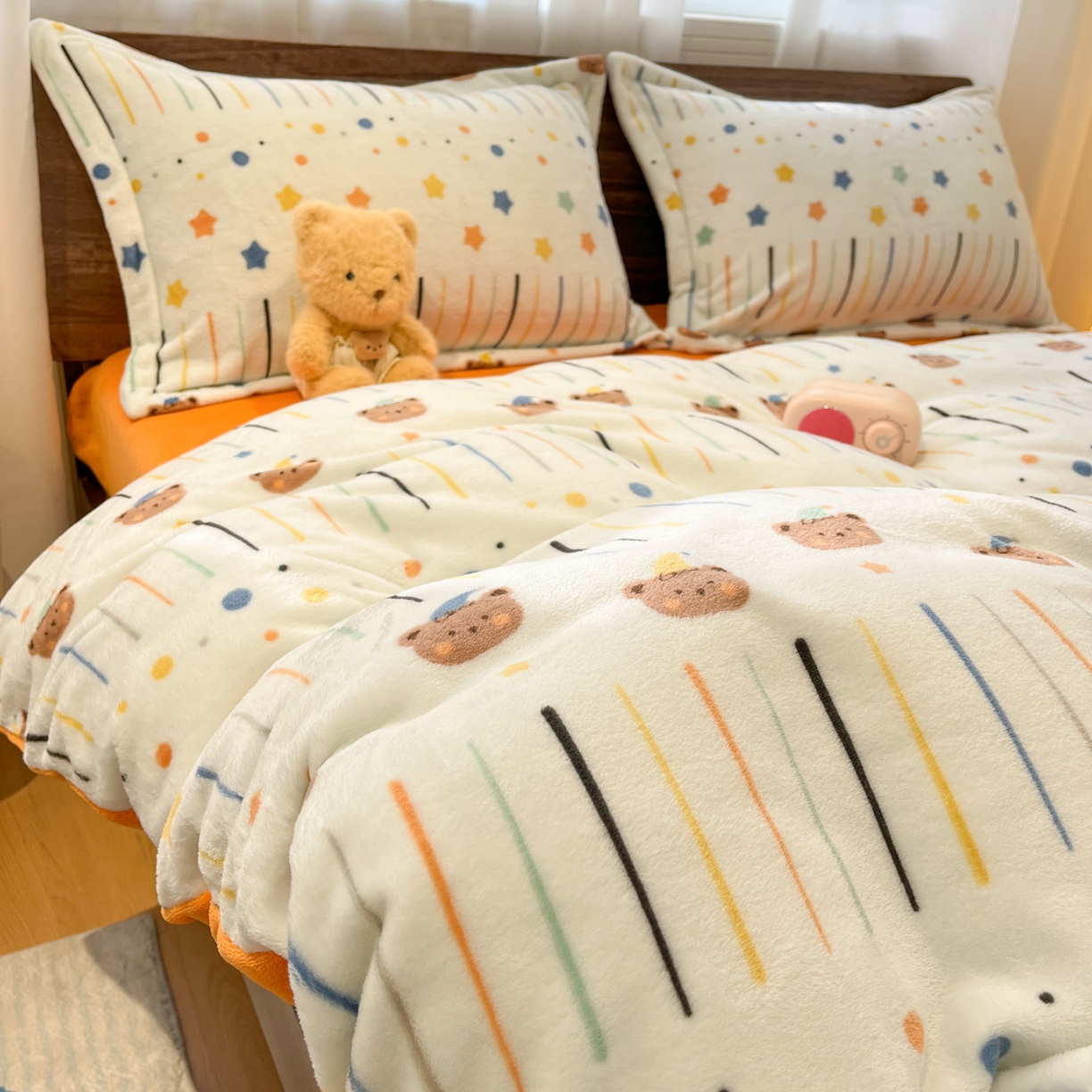 91家纺网 家纺一手货源 找家纺 寻米 2025新款高克重加厚保暖牛奶绒四件套-第一批 橘子汽水