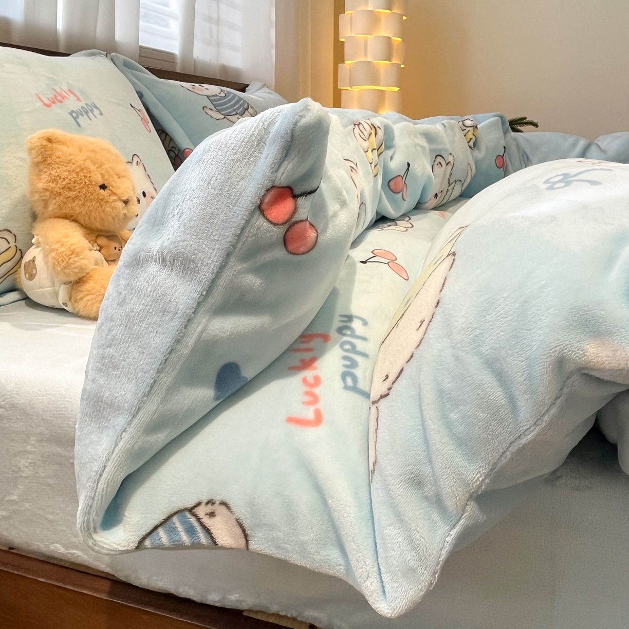 91家纺网 家纺一手货源 找家纺 寻米 2025新款高克重加厚保暖牛奶绒四件套-第一批 可爱帕尼尼