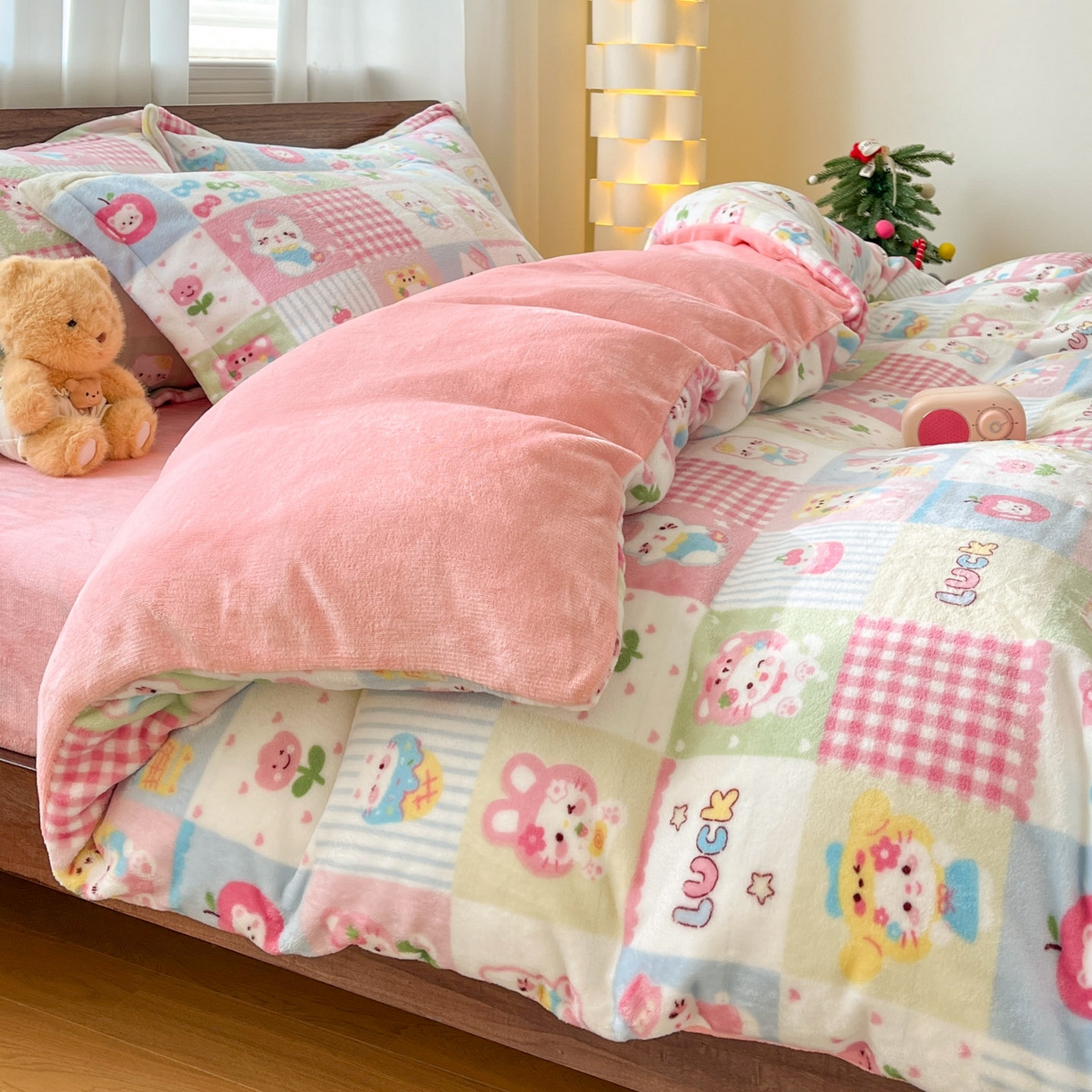 91家纺网 家纺一手货源 找家纺 寻米 2025新款高克重加厚保暖牛奶绒四件套-第一批 恋爱日记