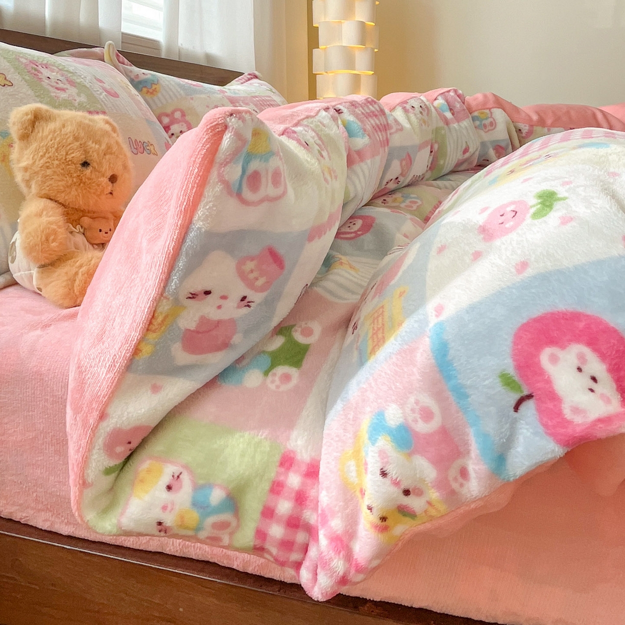 91家纺网 家纺一手货源 找家纺 寻米 2025新款高克重加厚保暖牛奶绒四件套-第一批 恋爱日记