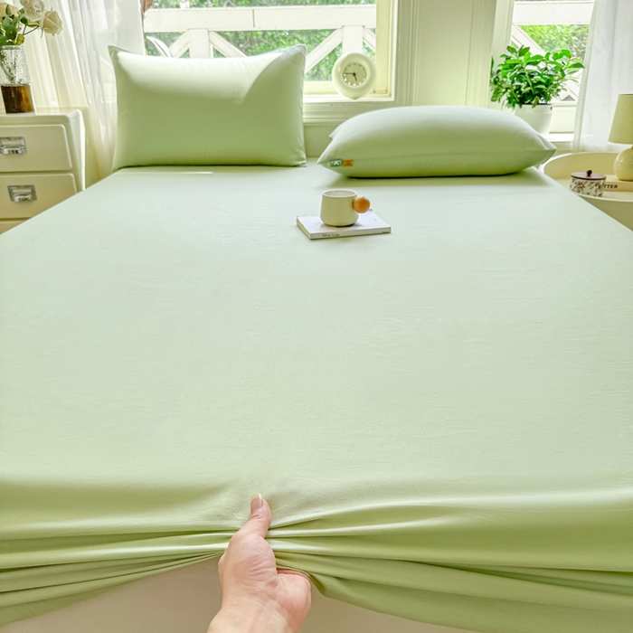 91家纺网 家纺一手货源 找家纺 （总）女子家纺 2025新款全棉纯色简约单品系列-床笠