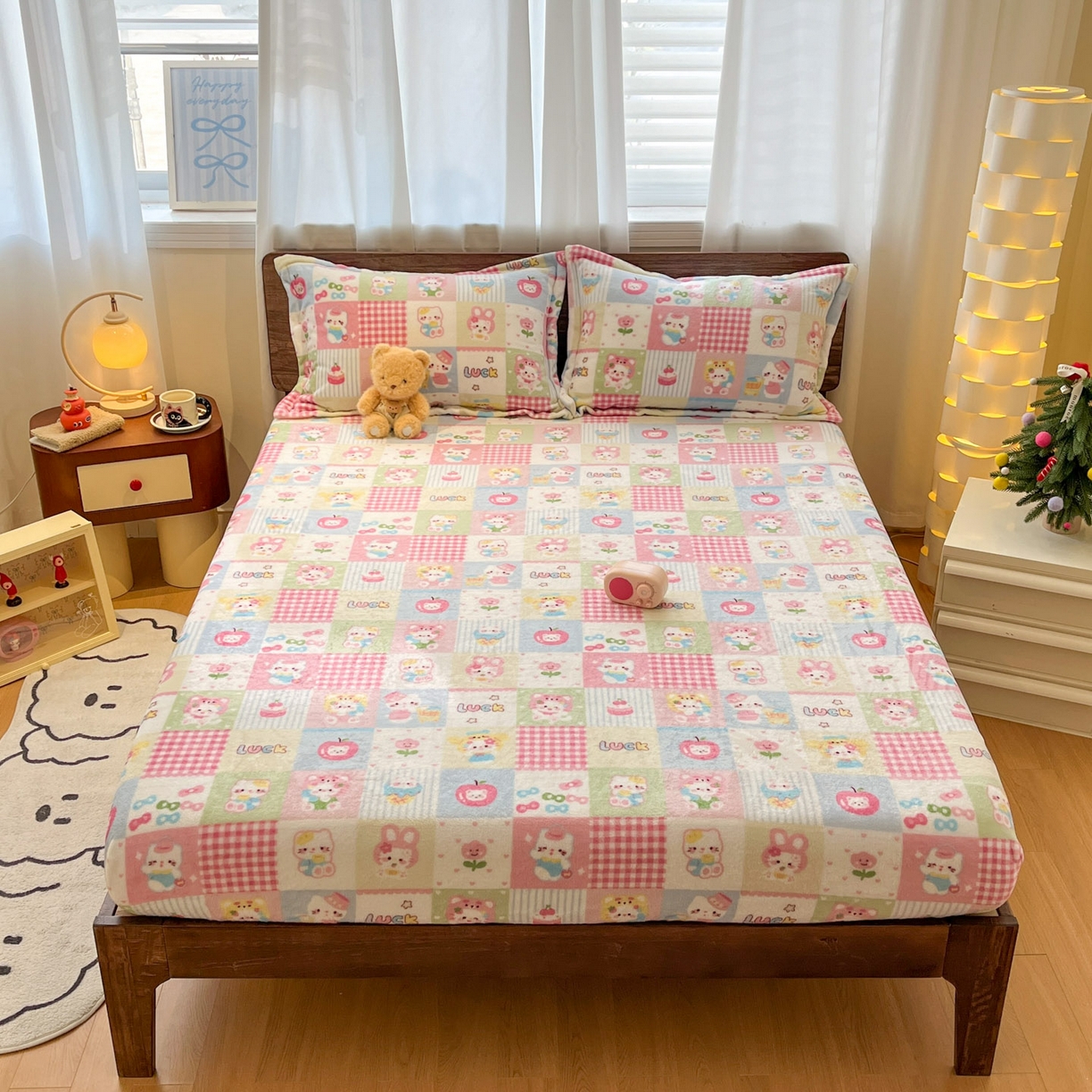 91家纺网 家纺一手货源 找家纺 寻米 2025新款高克重加厚保暖牛奶绒四件套-第一批 恋爱日记