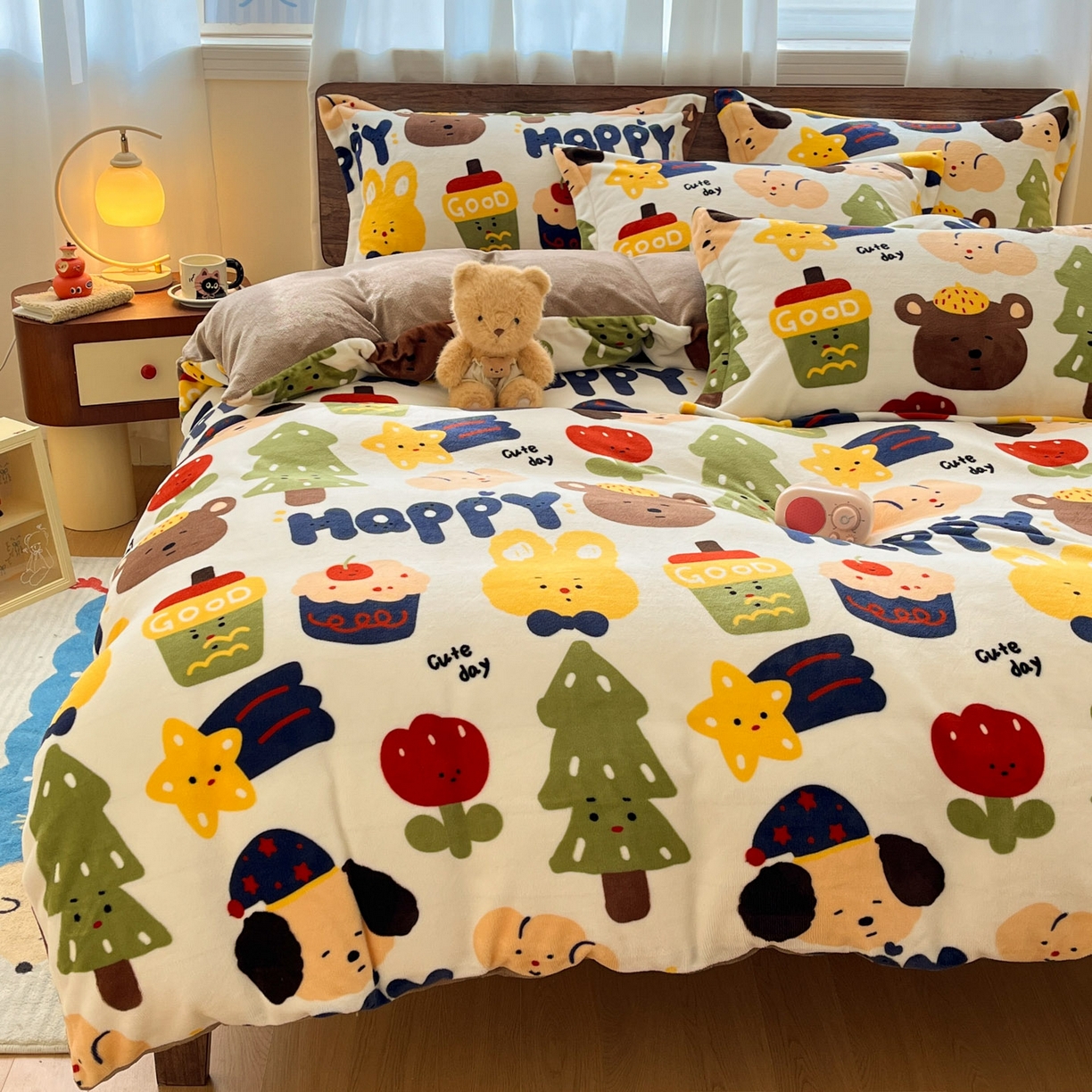 91家纺网 家纺一手货源 找家纺 寻米 2025新款高克重加厚保暖牛奶绒四件套-第一批 奇奇莫拉-咖啡