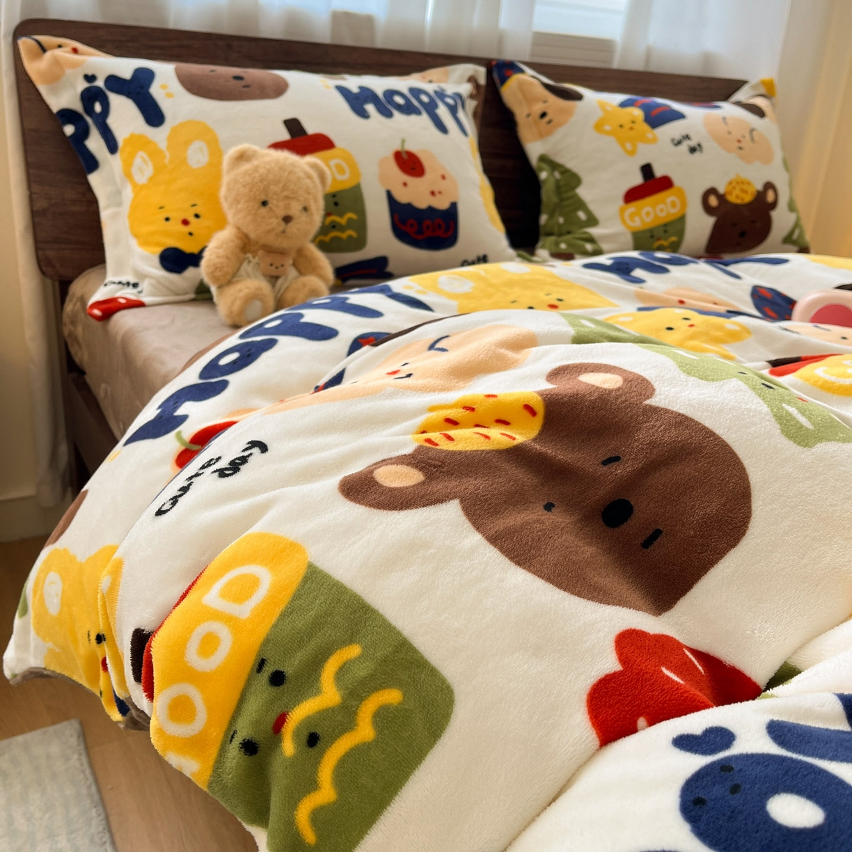 91家纺网 家纺一手货源 找家纺 寻米 2025新款高克重加厚保暖牛奶绒四件套-第一批 奇奇莫拉-咖啡