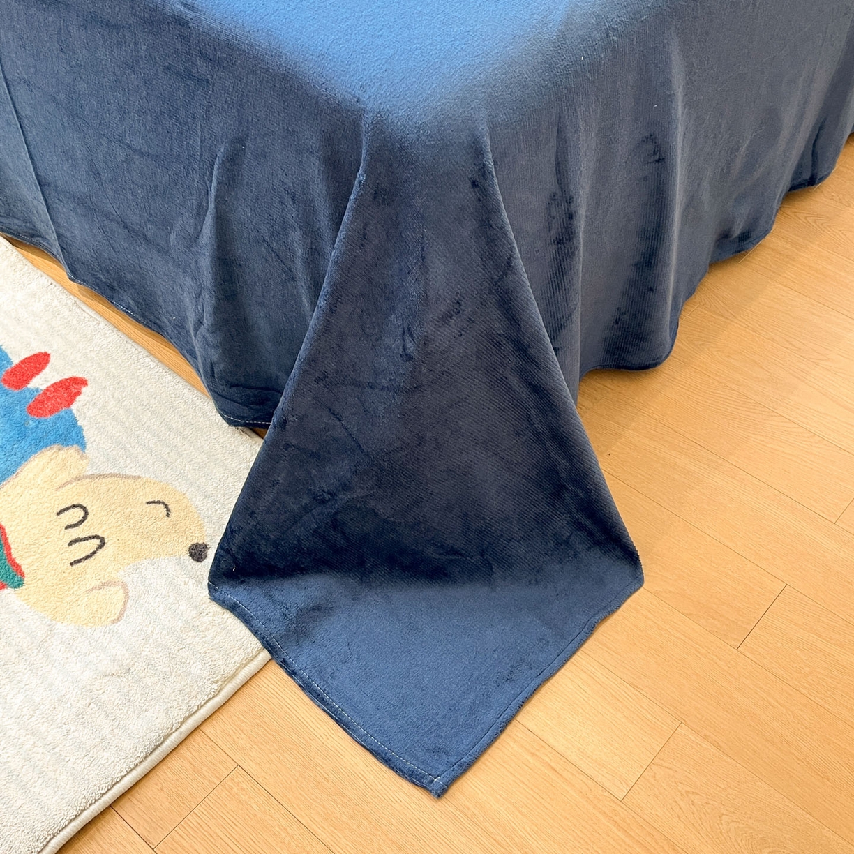 91家纺网 家纺一手货源 找家纺 寻米 2025新款高克重加厚保暖牛奶绒四件套-第一批 奇奇莫拉-蓝色