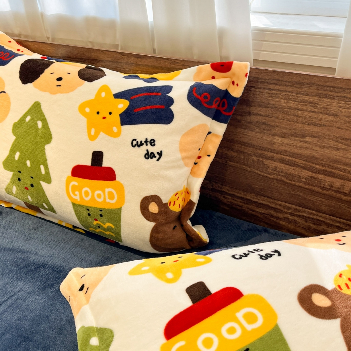 91家纺网 家纺一手货源 找家纺 寻米 2025新款高克重加厚保暖牛奶绒四件套-第一批 奇奇莫拉-蓝色