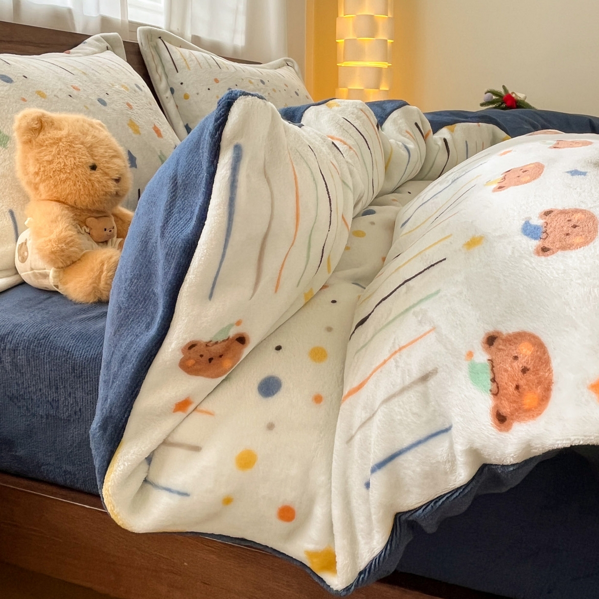 91家纺网 家纺一手货源 找家纺 寻米 2025新款高克重加厚保暖牛奶绒四件套-第一批 小熊维尼