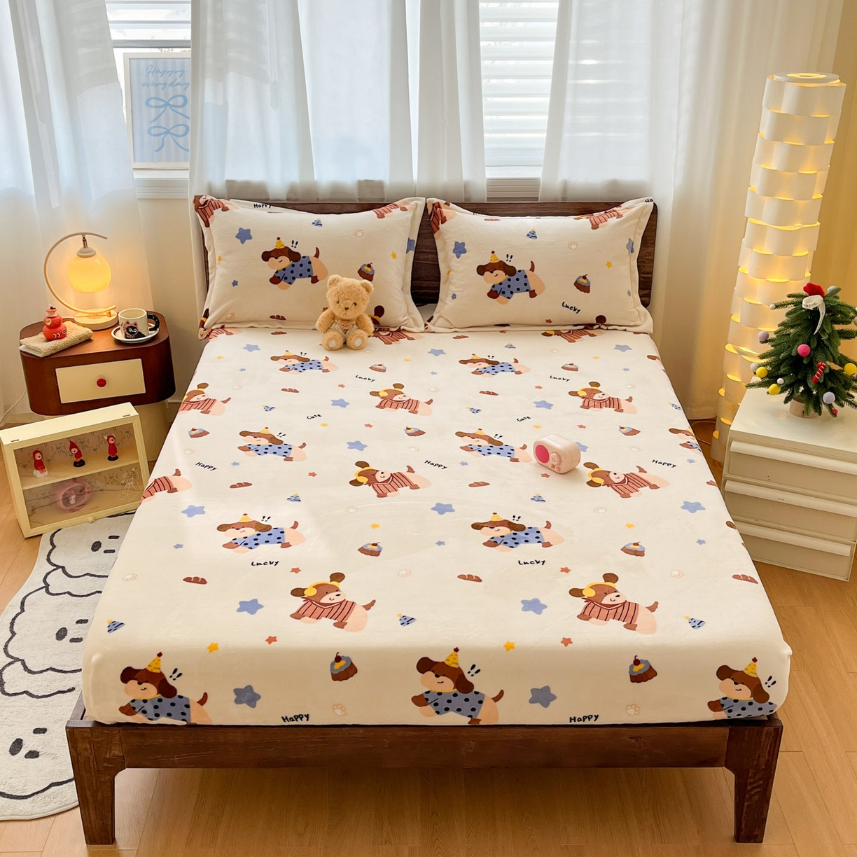 91家纺网 家纺一手货源 找家纺 寻米 2025新款高克重加厚保暖牛奶绒四件套-第一批 摇滚星球