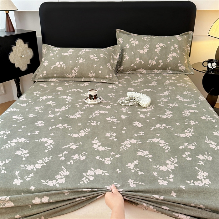 91家纺网 家纺一手货源 找家纺 （总）梦舒羽 2025新款原麻床笠机洗家用防滑透气四季款床罩床垫床单保护套