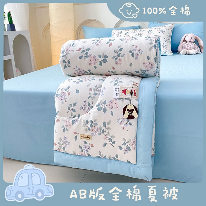 91家纺网 家纺一手货源 找家纺 （总）梵克保罗 2025新款全棉夏被碎花卡通小清新简约纯棉夏凉被夏被四件套三件套