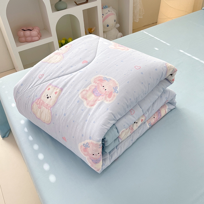 91家纺网 家纺一手货源 找家纺 梵克保罗 2025新款全棉夏被碎花卡通小清新简约纯棉夏凉被夏被四件套三件套 博美