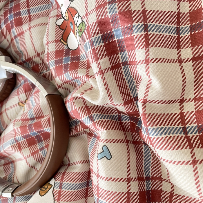 91家纺网 家纺一手货源 找家纺 梵克保罗 2025新款全棉夏被碎花卡通小清新简约纯棉夏凉被夏被四件套三件套 格子凯特