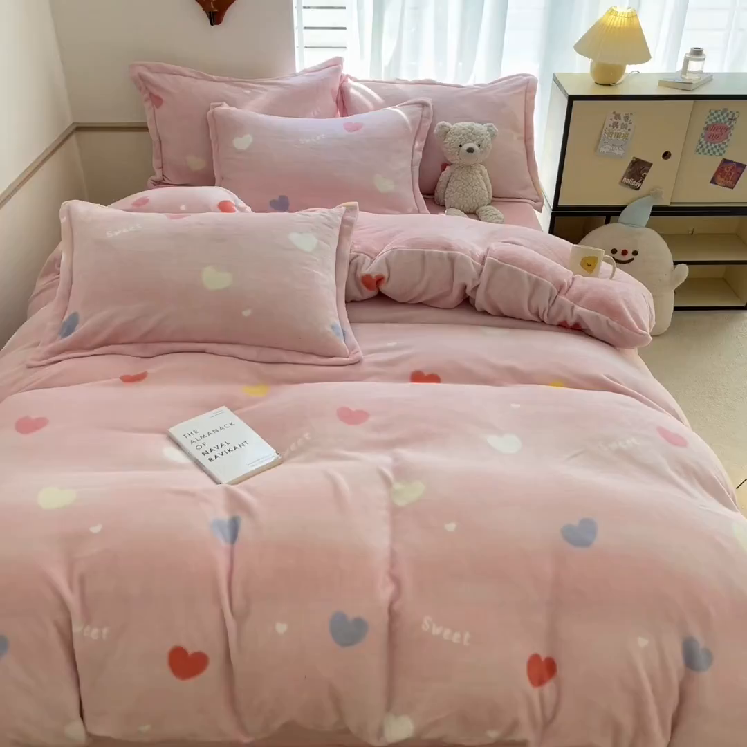 91家纺网 家纺一手货源 找家纺 （总）寻米 2025新款高克重加厚保暖牛奶绒四件套-第二批