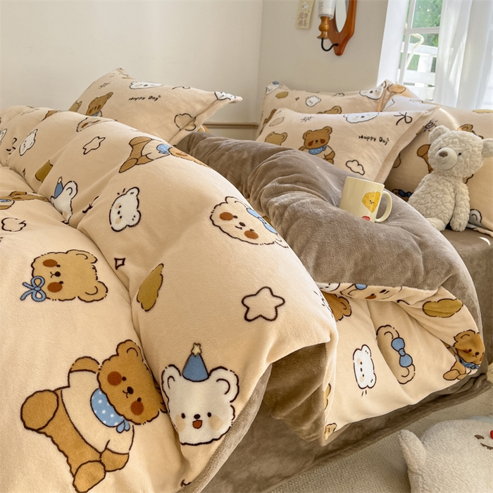 91家纺网 家纺一手货源 找家纺 （总）寻米 2025新款高克重加厚保暖牛奶绒四件套-第二批