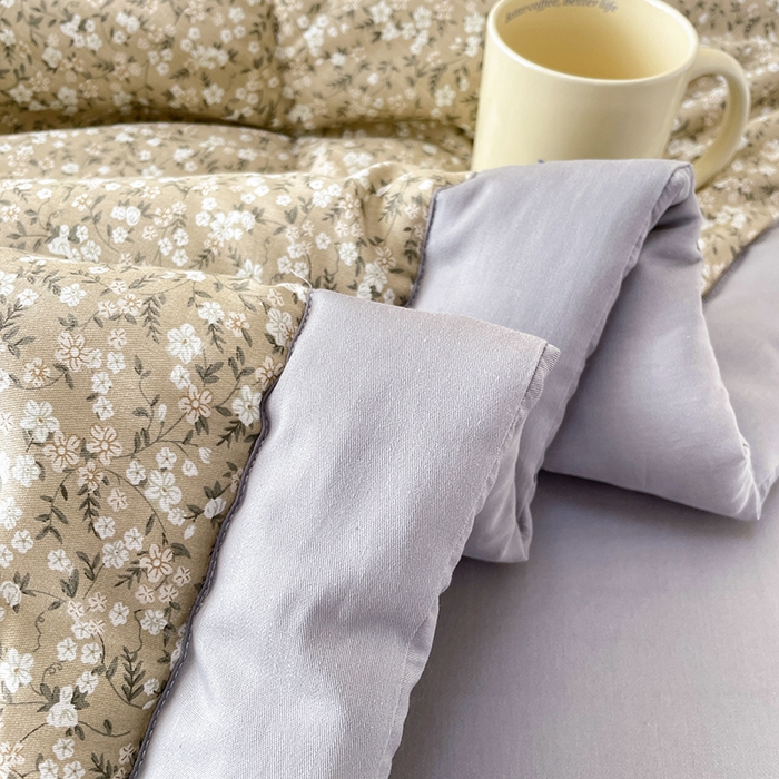 91家纺网 家纺一手货源 找家纺 梵克保罗 2025新款全棉夏被碎花卡通小清新简约纯棉夏凉被夏被四件套三件套 柳兰霞草