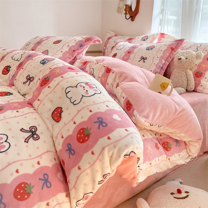 91家纺网 家纺一手货源 找家纺 （总）寻米 2025新款高克重加厚保暖牛奶绒四件套-第二批