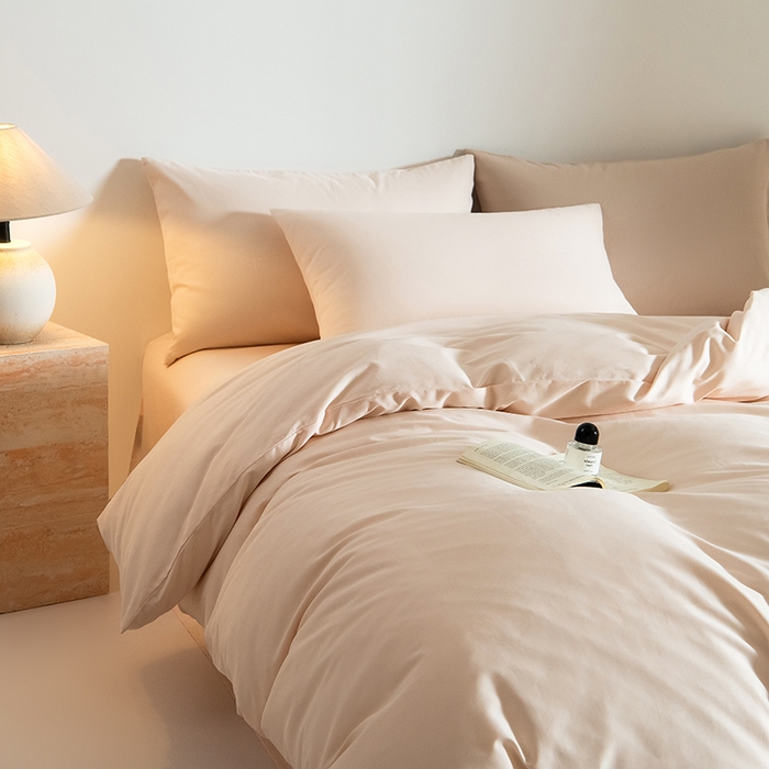 91家纺网 家纺一手货源 找家纺 Mr.pig猪先生水洗棉 2025新款贡缎长绒棉全棉纯棉贡缎磨毛单被套150*200*230加大单被套学生 芙蓉粉