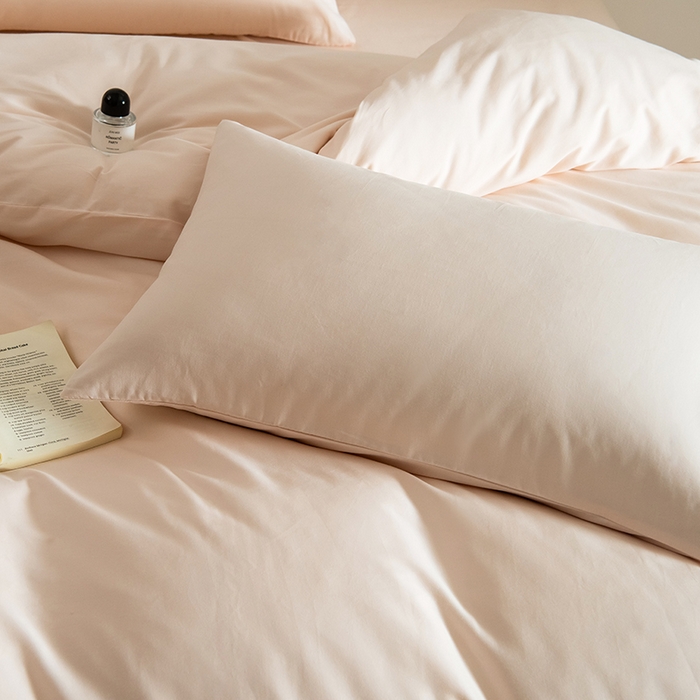 91家纺网 家纺一手货源 找家纺 Mr.pig猪先生水洗棉 2025新款贡缎长绒棉全棉纯棉贡缎磨毛单被套150*200*230加大单被套学生 芙蓉粉