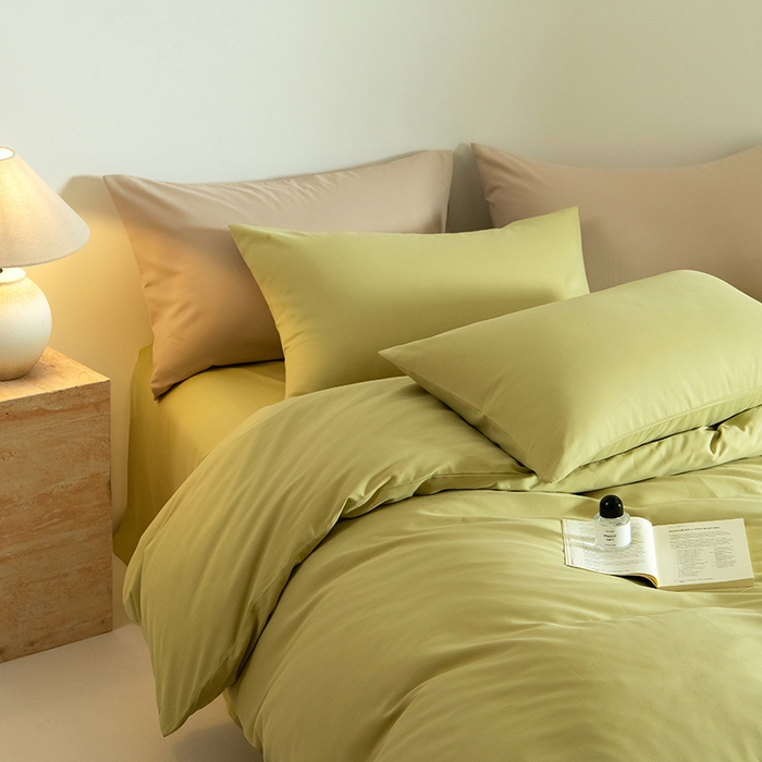 91家纺网 家纺一手货源 找家纺 Mr.pig猪先生水洗棉 2025新款贡缎长绒棉全棉纯棉贡缎磨毛单被套150*200*230加大单被套学生 莫兰绿