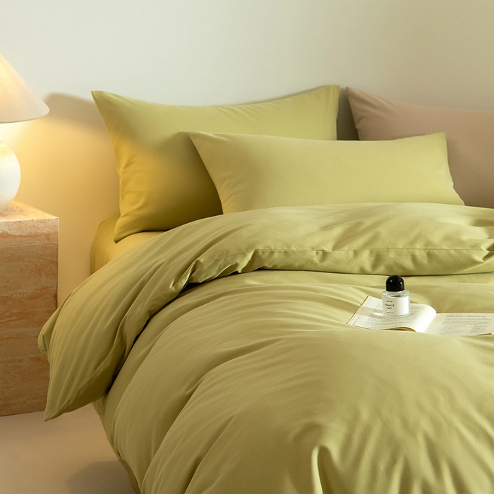 91家纺网 家纺一手货源 找家纺 Mr.pig猪先生水洗棉 2025新款贡缎长绒棉全棉纯棉贡缎磨毛单被套150*200*230加大单被套学生 莫兰绿