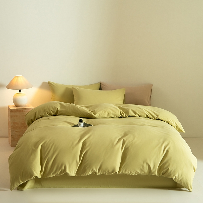 91家纺网 家纺一手货源 找家纺 Mr.pig猪先生水洗棉 2025新款贡缎长绒棉全棉纯棉贡缎磨毛单被套150*200*230加大单被套学生 莫兰绿