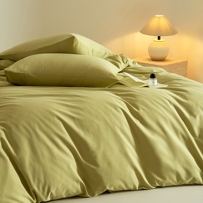 91家纺网 家纺一手货源 找家纺 Mr.pig猪先生水洗棉 2025新款贡缎长绒棉全棉纯棉贡缎磨毛单被套150*200*230加大单被套学生 莫兰绿