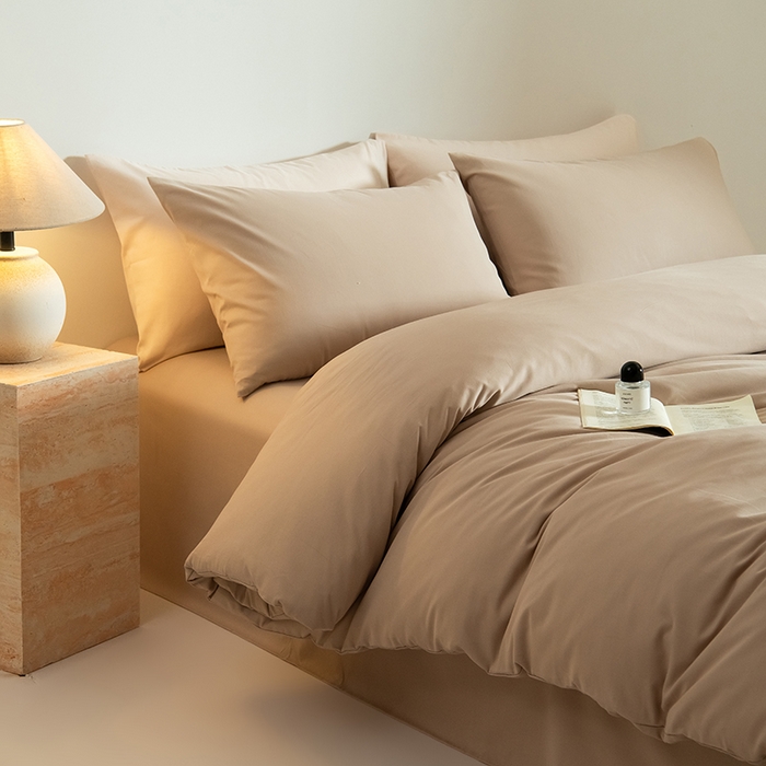 91家纺网 家纺一手货源 找家纺 Mr.pig猪先生水洗棉 2025新款贡缎长绒棉全棉纯棉贡缎磨毛单被套150*200*230加大单被套学生 奶茶香槟