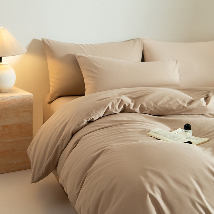 91家纺网 家纺一手货源 找家纺 Mr.pig猪先生水洗棉 2025新款贡缎长绒棉全棉纯棉贡缎磨毛单被套150*200*230加大单被套学生 奶茶香槟